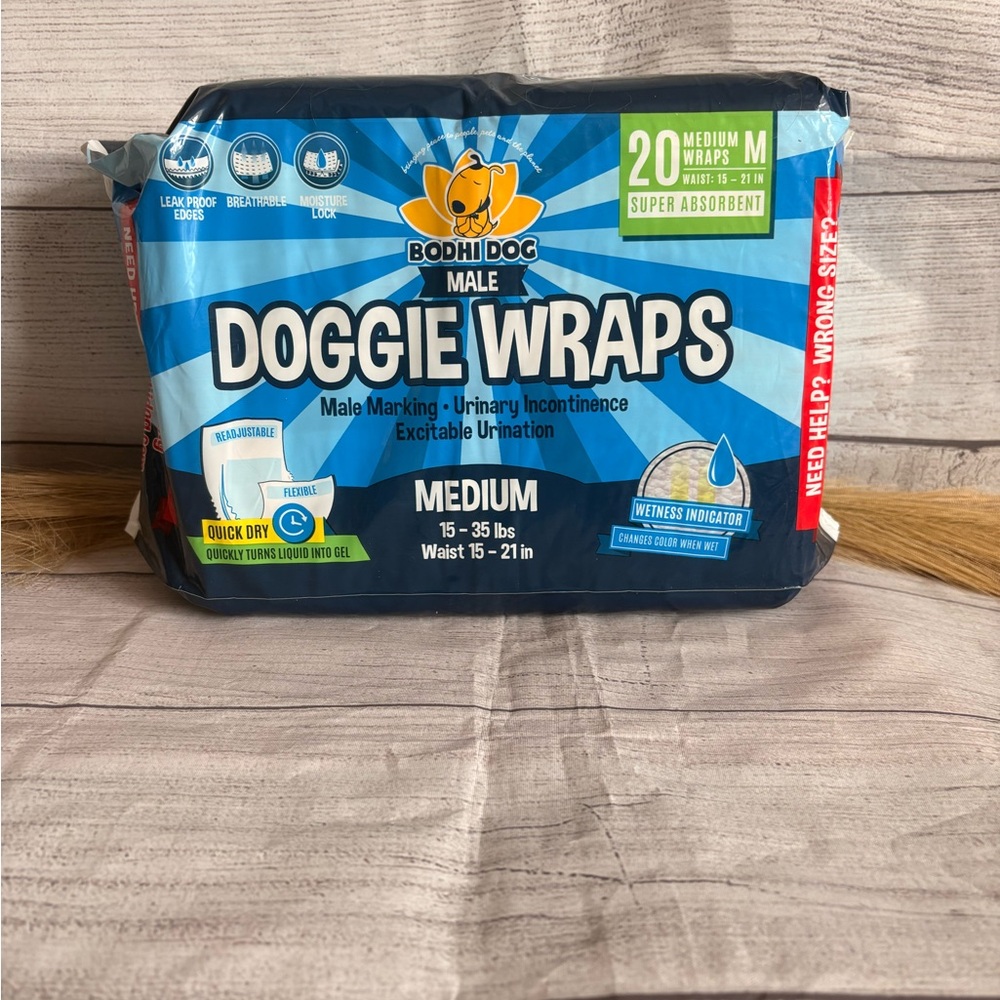 Bodhi Dog Male Doggie Wraps - Blue Medium